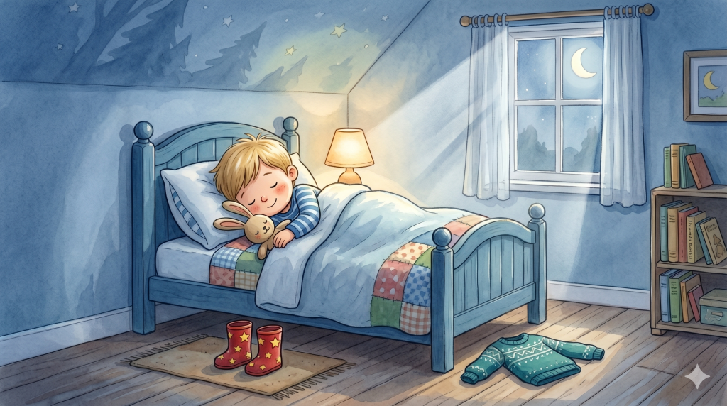 His eyes were very heavy now. The kind of heavy that comes only when you have done something good — when your heart is full and quiet and ready to rest.
